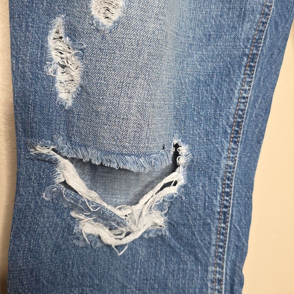KanCan Bobbie Ultra High Waist Distressed Rigid Denim Jeans Straight Relax 13/30 - Picture 12 of 16